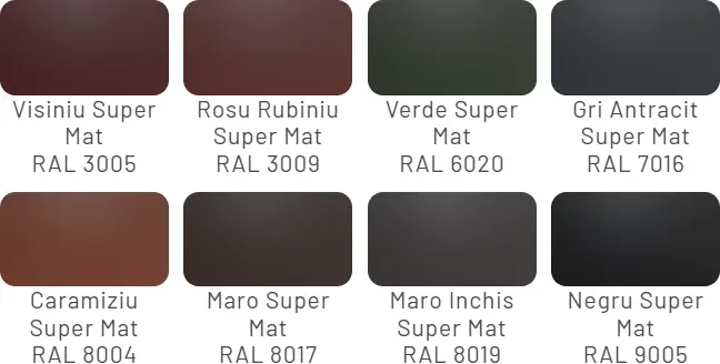 Culori disponibile Metigla Saga - finisaj Super mat
