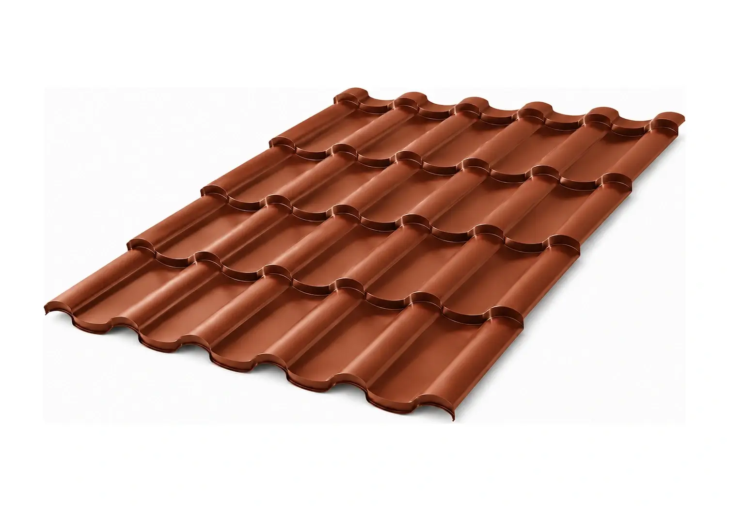 Țiglă metalică RoofArt Meditera Cărămiziu RAL 8004